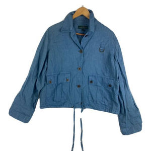Lauren Jeans Co Ralph Lauren Denim Button Casual Jacket Women Sz L Soft